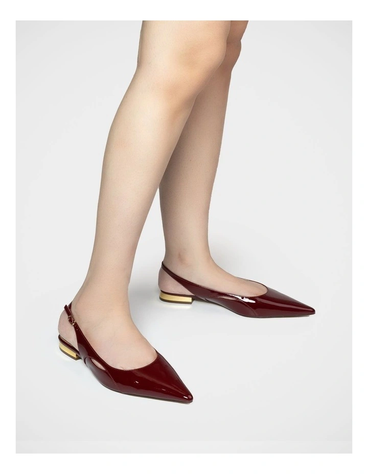 Margaret Patent Leather Slingback in Scarlet image 7