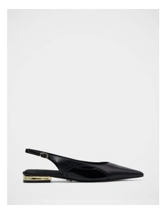 Margaret Leather Slingback in Black