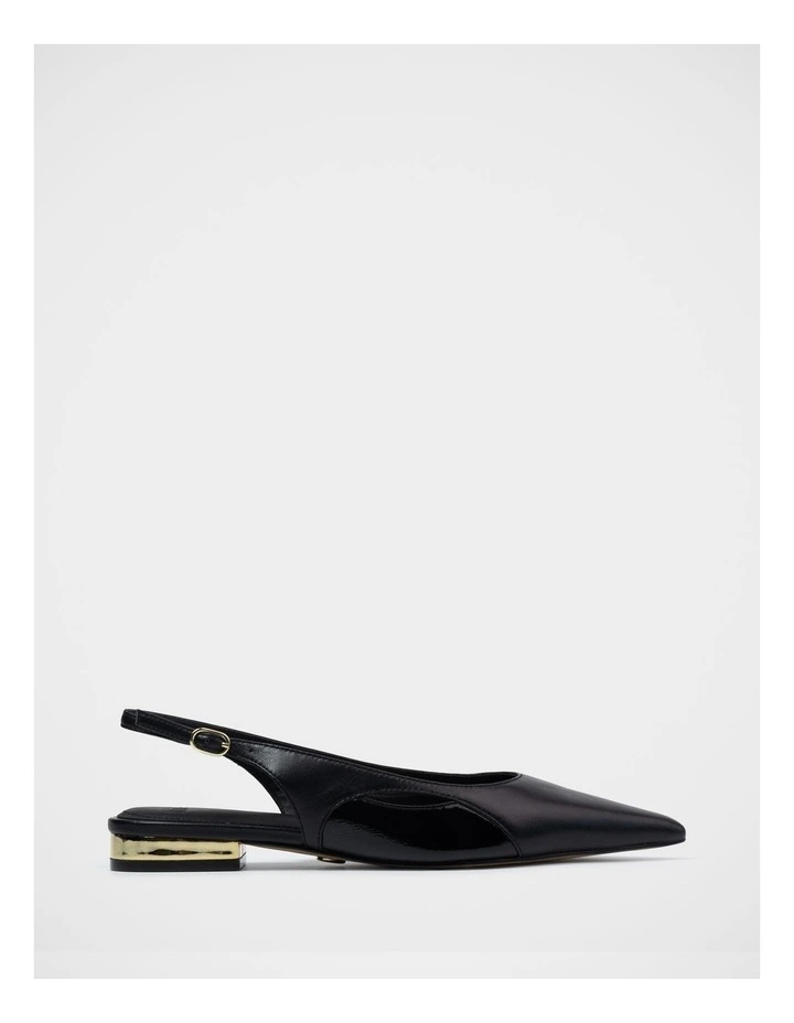 Margaret Leather Slingback in Black image 1