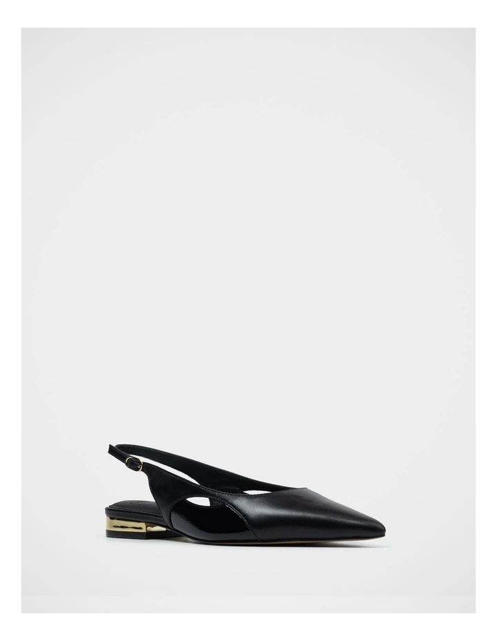 Margaret Leather Slingback in Black image 2