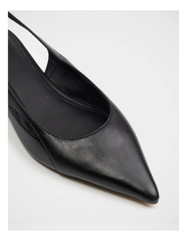 Margaret Leather Slingback in Black image 3