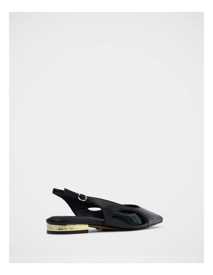 Margaret Leather Slingback in Black image 4