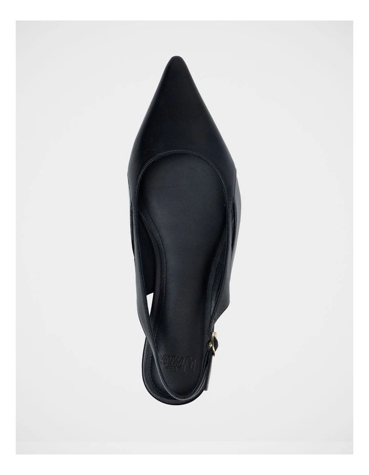 Margaret Leather Slingback in Black image 5