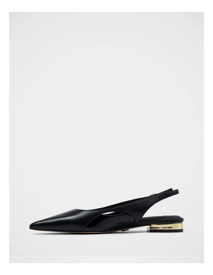 Margaret Leather Slingback in Black image 6