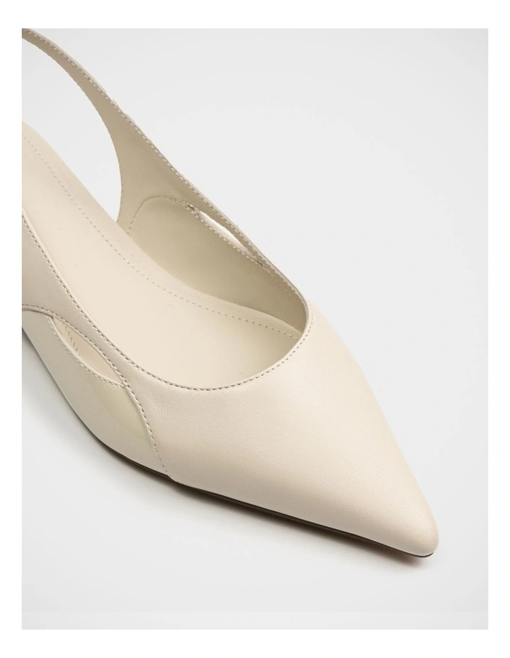 Margaret Leather Slingback in Ivory image 3