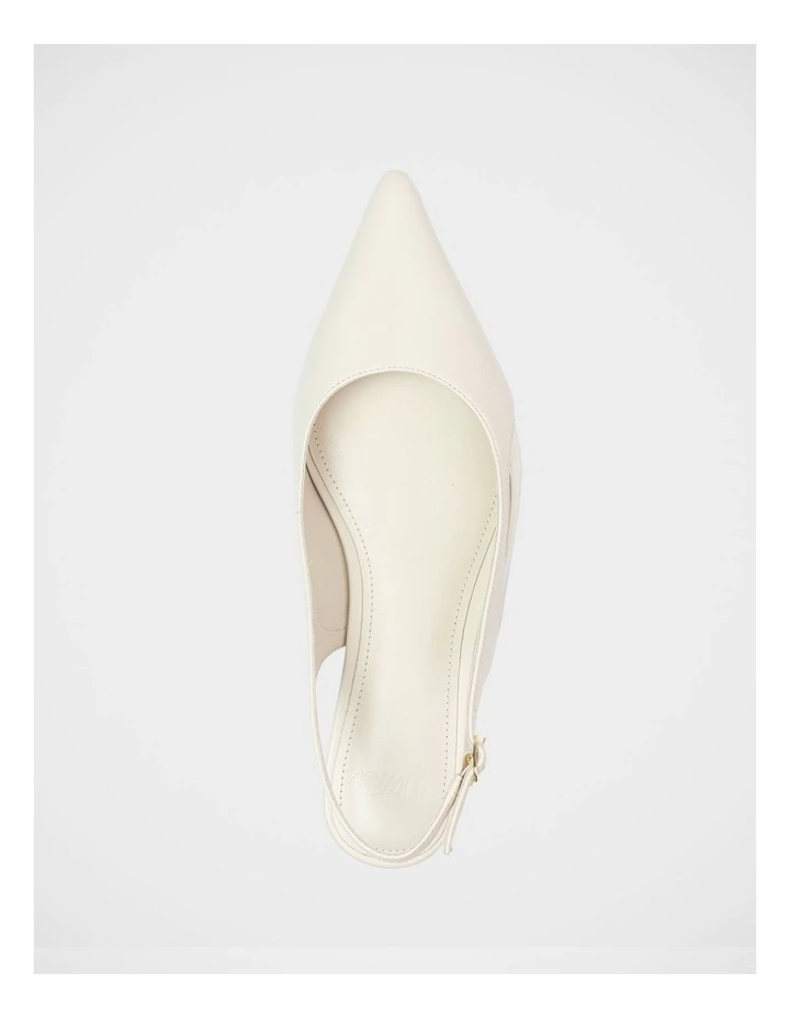 Margaret Leather Slingback in Ivory image 5