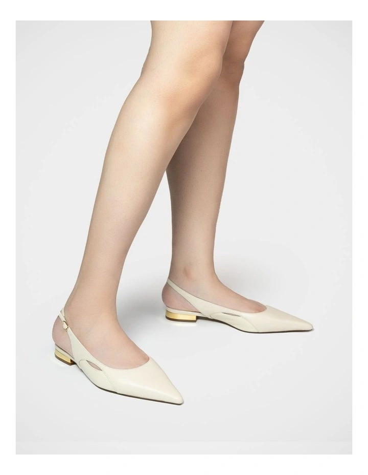 Margaret Leather Slingback in Ivory image 7