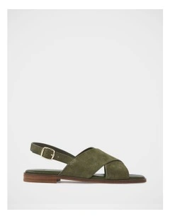 Deon Suede Leather Sandal in Green