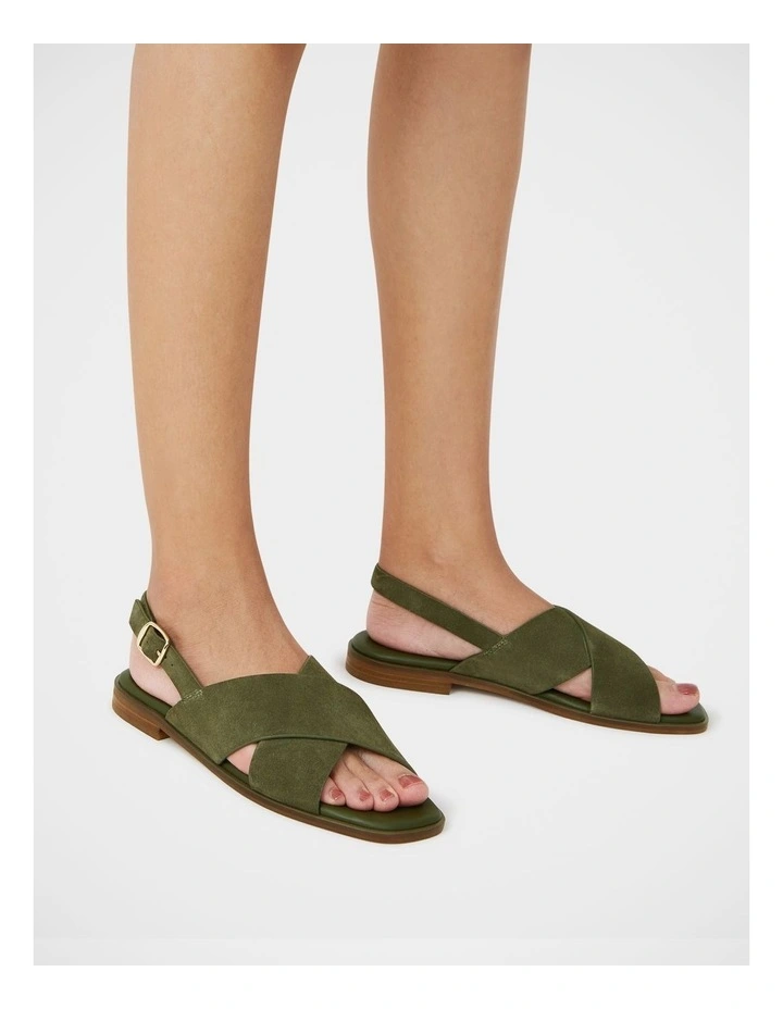 Deon Suede Leather Sandal in Green image 7