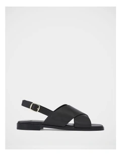 Deon Premium Leather Sandal in Black