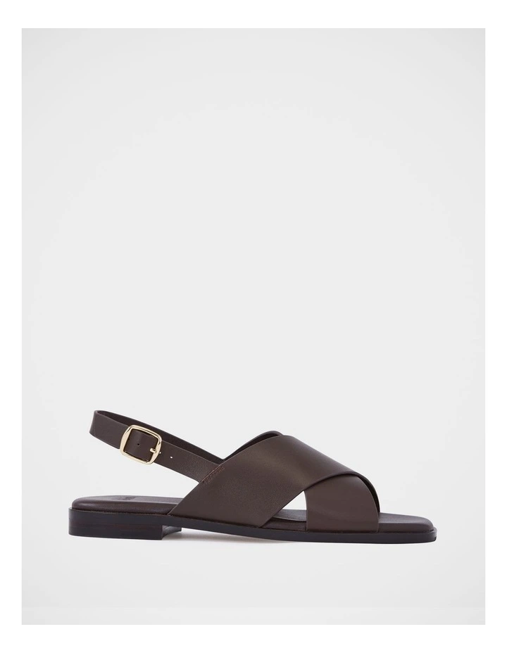 Deon Leather Sandal in Ebony image 1