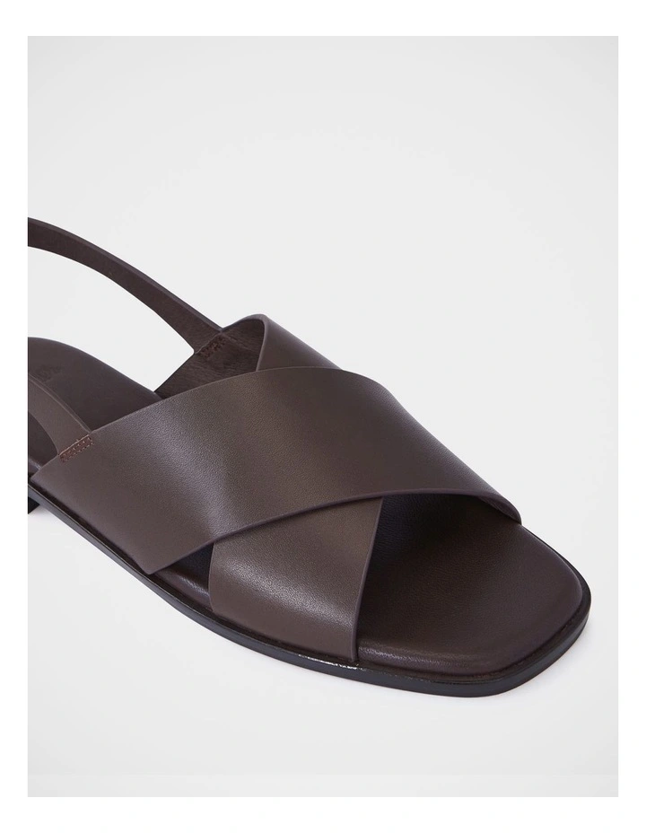 Deon Leather Sandal in Ebony image 3