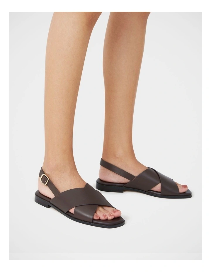 Deon Leather Sandal in Ebony image 7