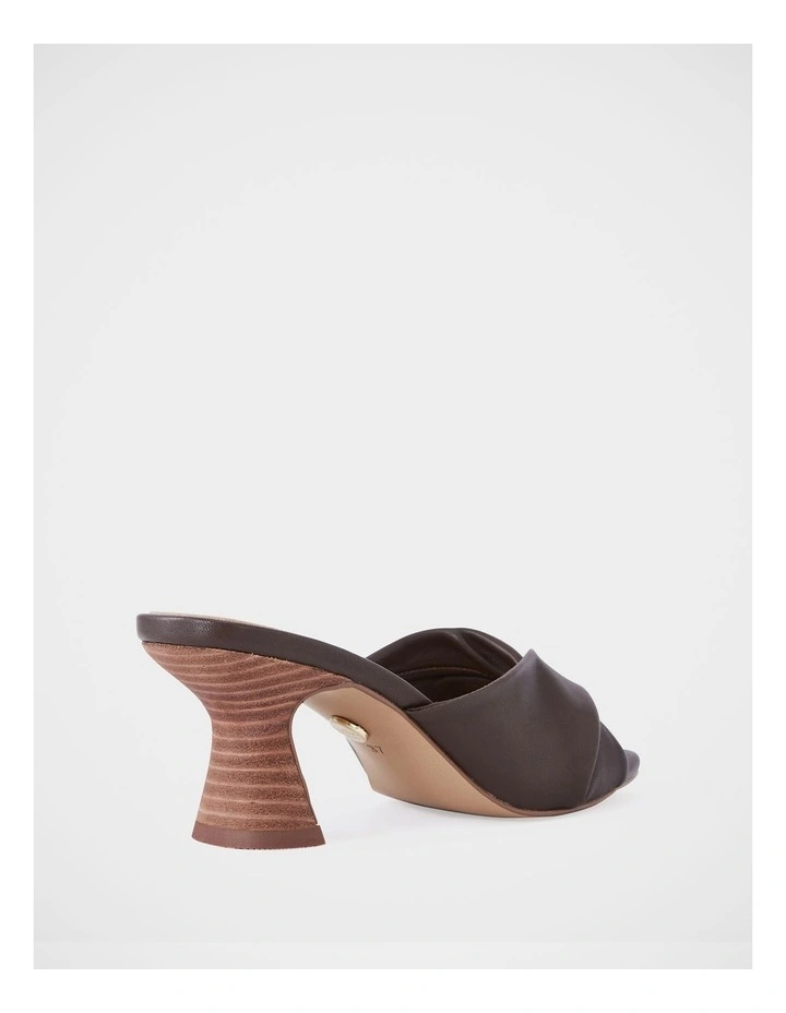 Marlee Leather Flared Heel Mule in Brown image 4