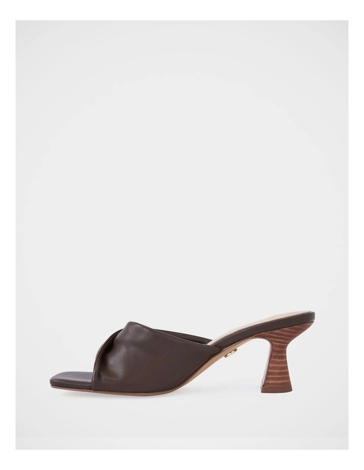 Marlee Leather Flared Heel Mule in Brown image 6