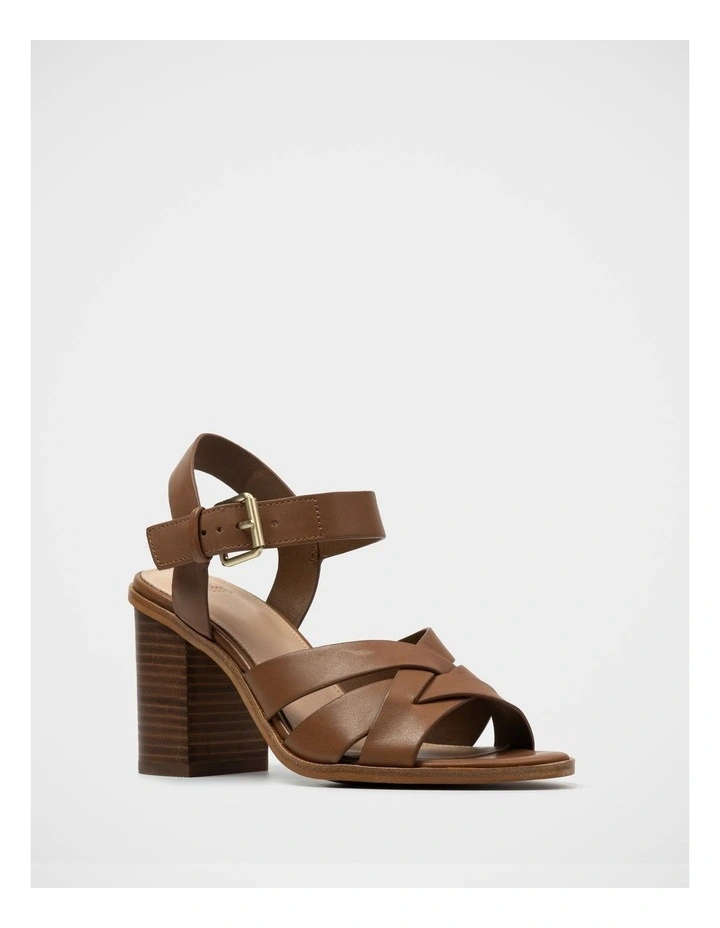 Penni Leather Block Heel Sandal in Brown image 2