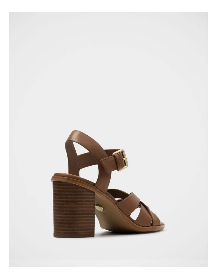Penni Leather Block Heel Sandal in Brown image 4