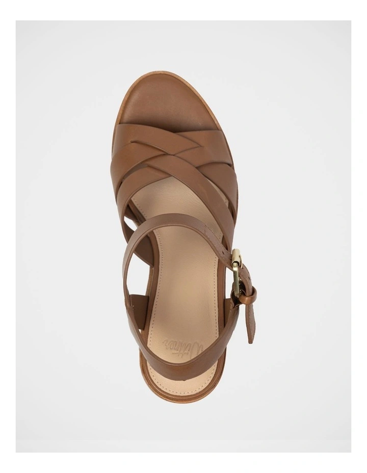 Penni Leather Block Heel Sandal in Brown image 5