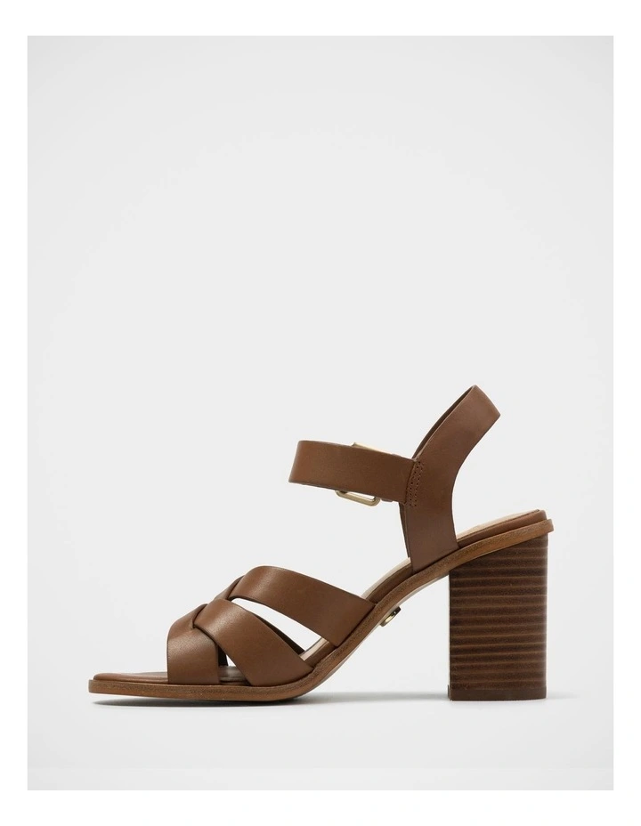 Penni Leather Block Heel Sandal in Brown image 6
