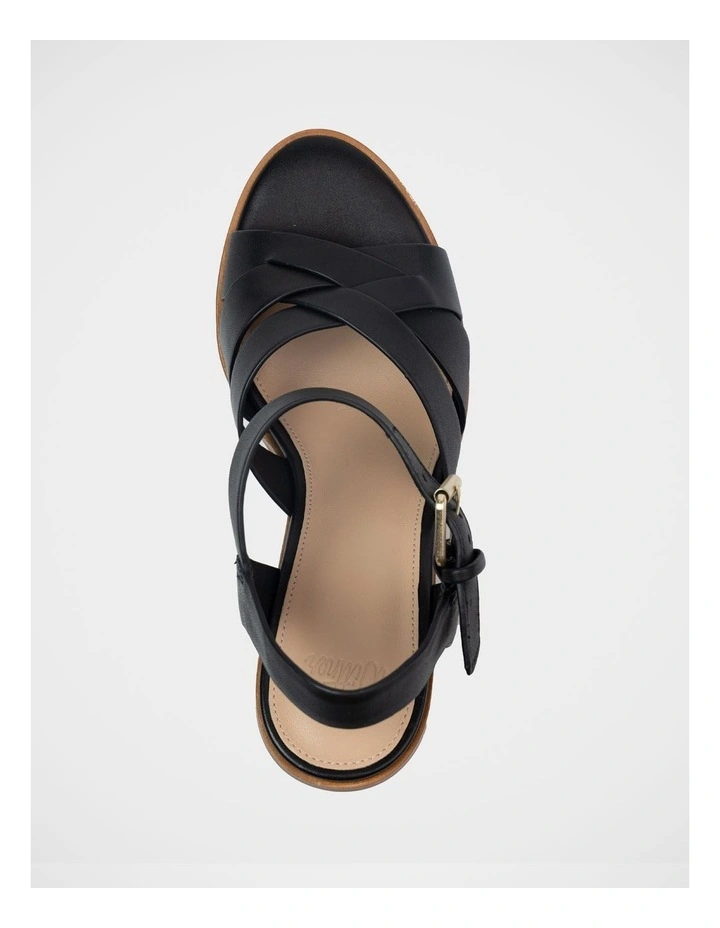 Penni Leather Block Heel Sandal in Black image 5