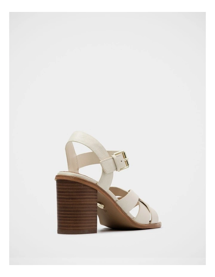 Penni Leather Block Heel Sandal in Ivory image 4