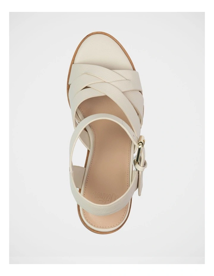 Penni Leather Block Heel Sandal in Ivory image 5