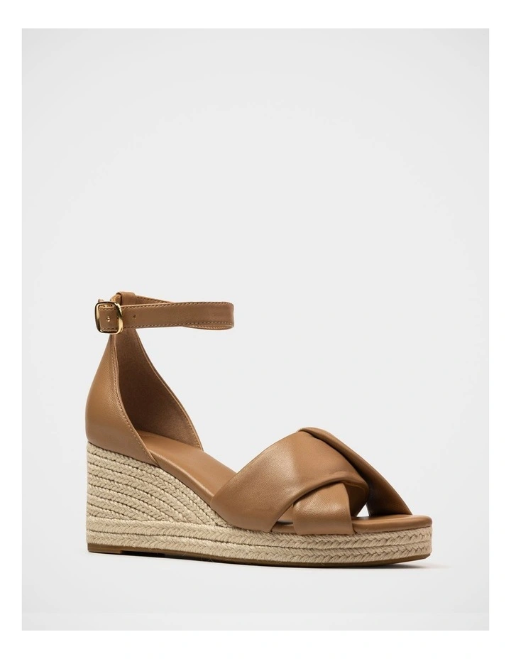 Niley Leather Espadrille Wedge in Dark Sand image 2