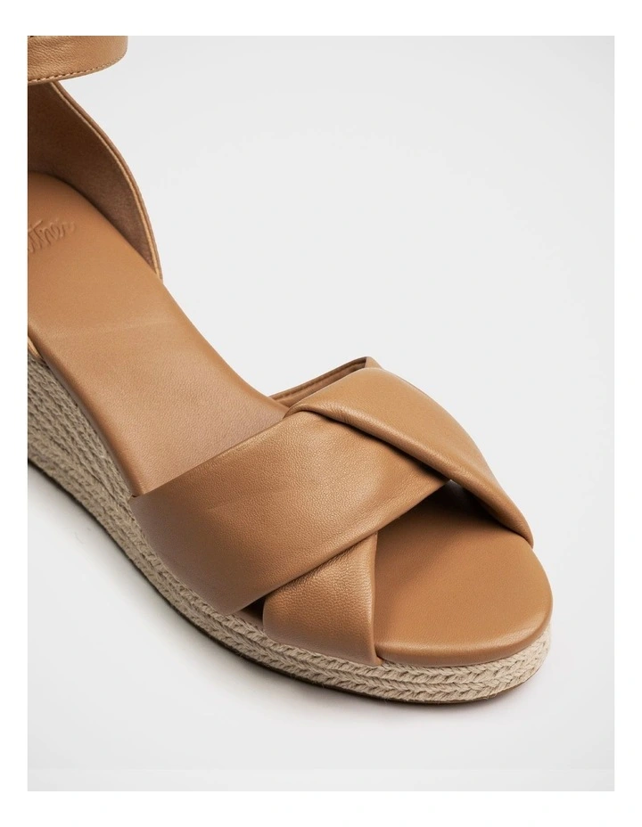 Niley Leather Espadrille Wedge in Dark Sand image 3