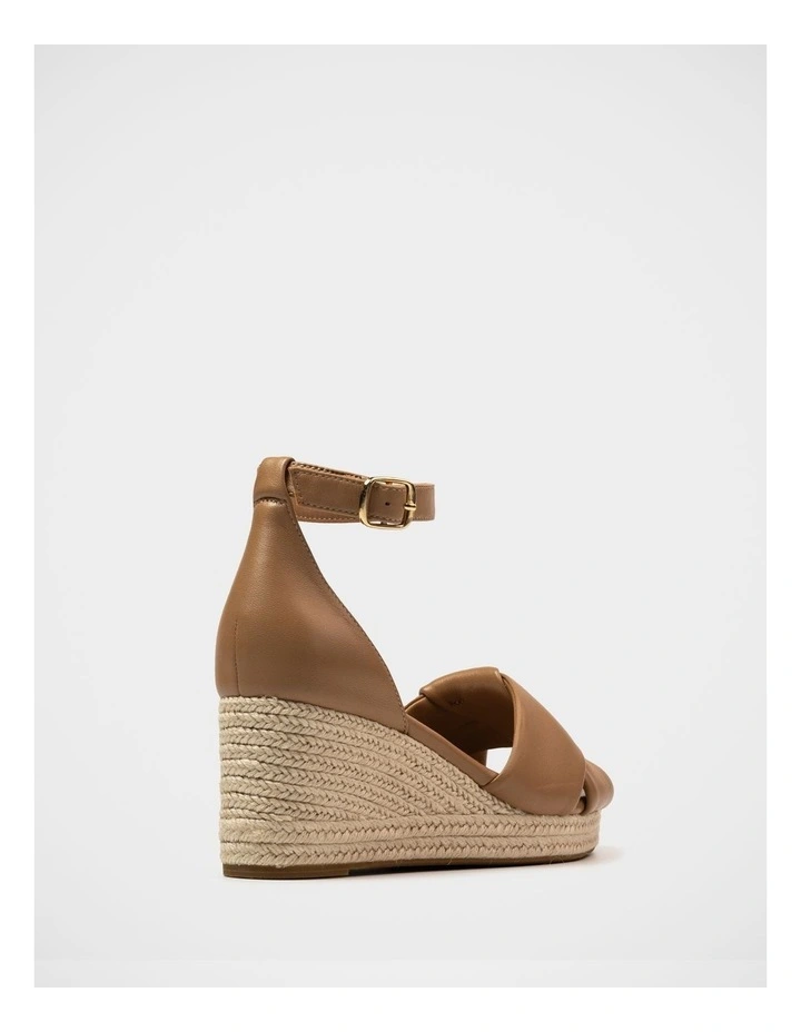 Niley Leather Espadrille Wedge in Dark Sand image 4