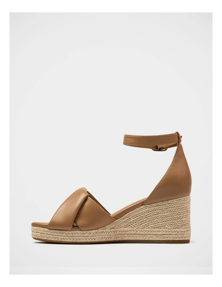 Niley Leather Espadrille Wedge in Dark Sand image 6