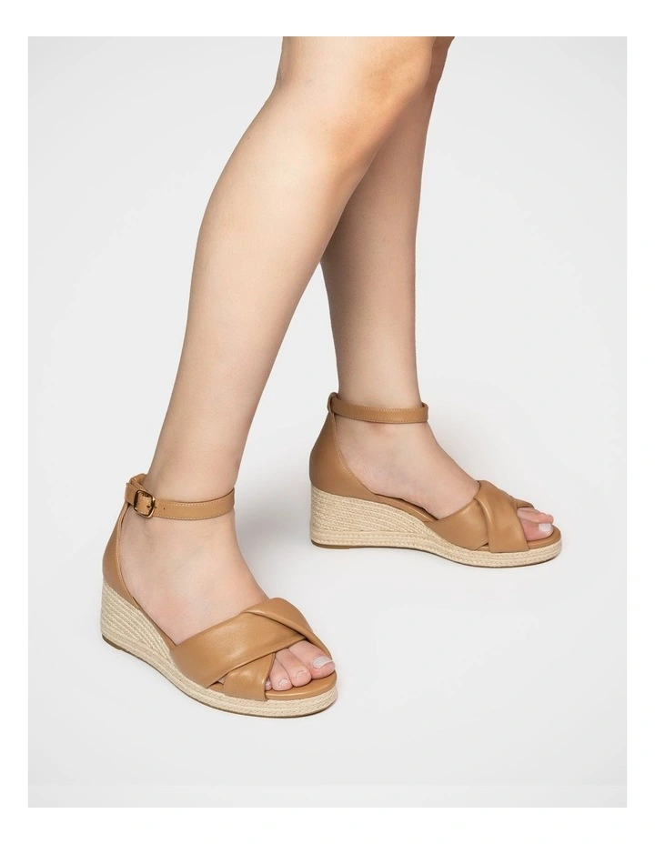 Niley Leather Espadrille Wedge in Dark Sand image 7