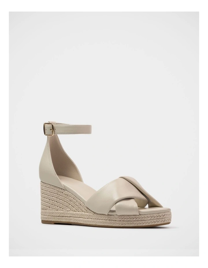 Niley Leather Espadrille Wedge in Ivory image 2