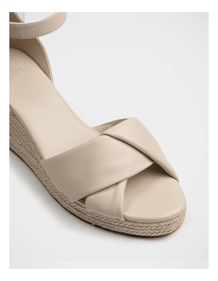 Niley Leather Espadrille Wedge in Ivory image 3