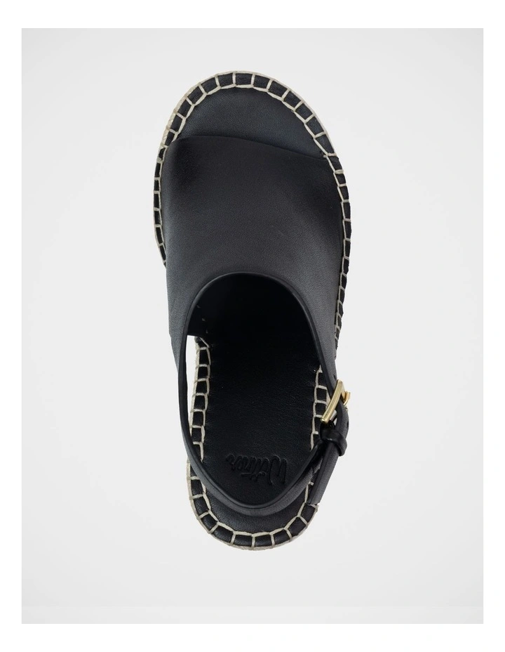 Xandria Leather Espadrille Wedge in Black image 5