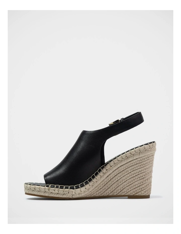 Xandria Leather Espadrille Wedge in Black image 6