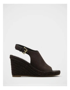 Xandria Leather Espadrille Wedge in Espresso