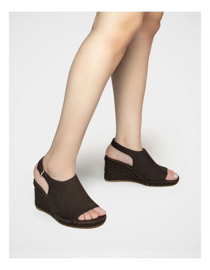 Xandria Leather Espadrille Wedge in Espresso image 7