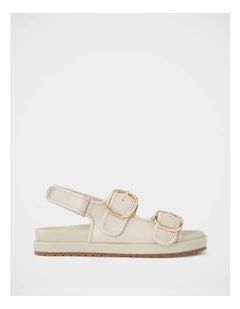 Atticus Pebble Leather Flatform in Ivory