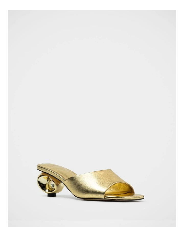 Myra Metallic Leather Artistic Mule in Gold image 2