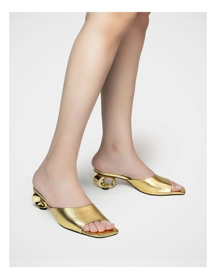 Myra Metallic Leather Artistic Mule in Gold image 7