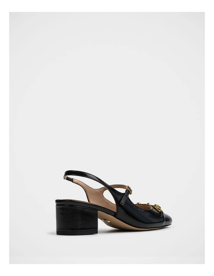 Nora Patent Leather Slingback in Black image 4