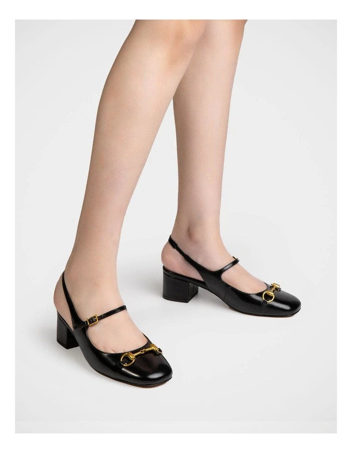 Nora Patent Leather Slingback in Black image 7