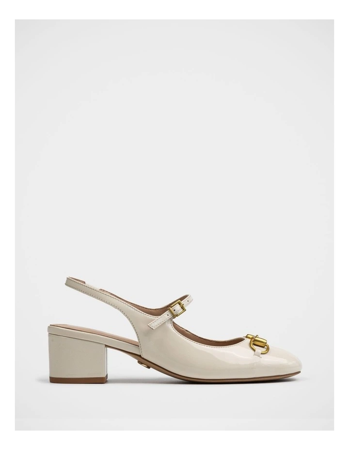 Nora Patent Leather Slingback in Ivory image 1