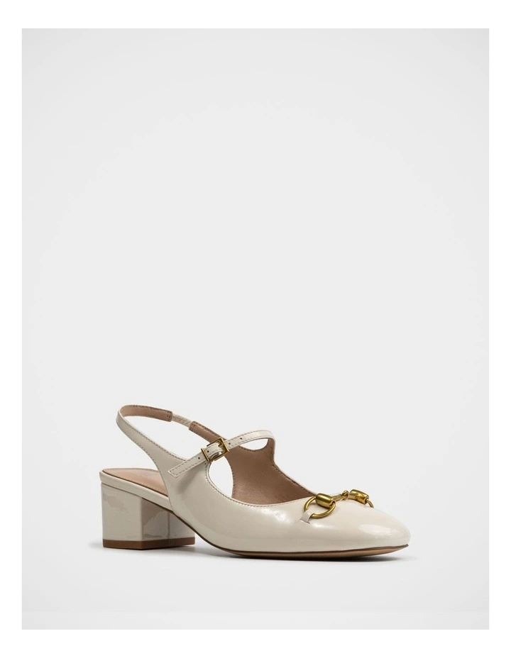 Nora Patent Leather Slingback in Ivory image 2