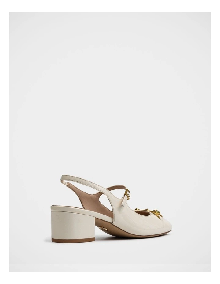 Nora Patent Leather Slingback in Ivory image 4