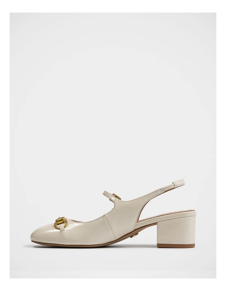 Nora Patent Leather Slingback in Ivory image 6