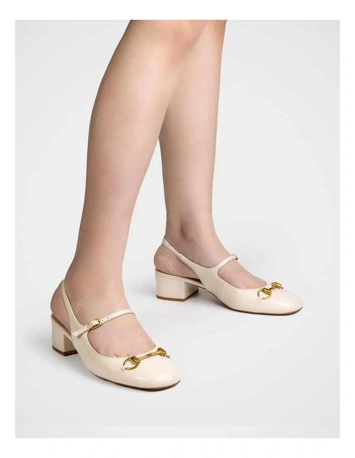 Nora Patent Leather Slingback in Ivory image 7