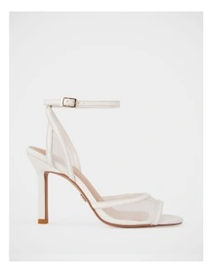 Zoella Mesh Textile Stiletto Heel in Off White