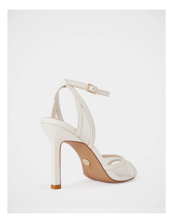 Zoella Mesh Textile Stiletto Heel in Off White image 4