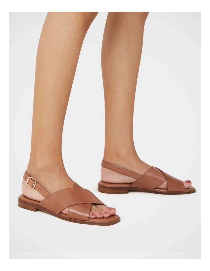 Deon Leather Sandal in Dark Cognac image 7